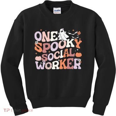 Cute One Spooky Social Worker Ghost Halloween Kids Sweatshirt