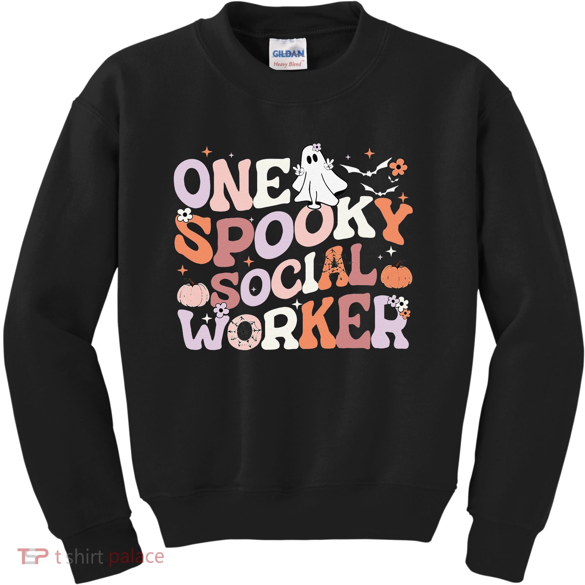 Cute One Spooky Social Worker Ghost Halloween Kids Sweatshirt