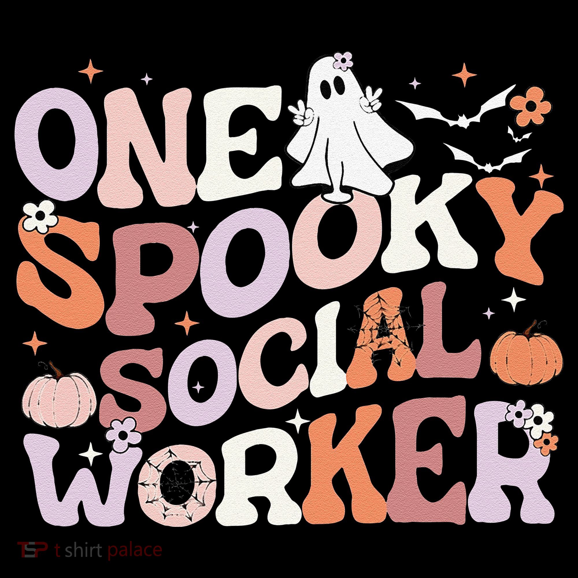 Cute One Spooky Social Worker Ghost Halloween Kids Sweatshirt
