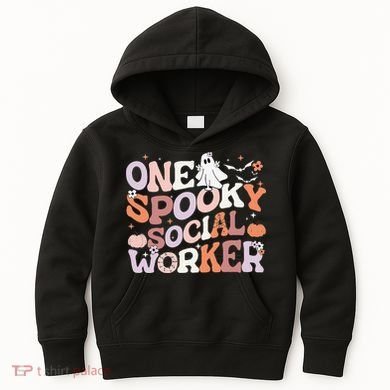Cute One Spooky Social Worker Ghost Halloween Kids Hoodie