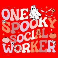 Cute One Spooky Social Worker Ghost Halloween Santa Hat thumb 1