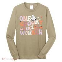 Cute One Spooky Social Worker Ghost Halloween Long Sleeve Shirt thumb 0