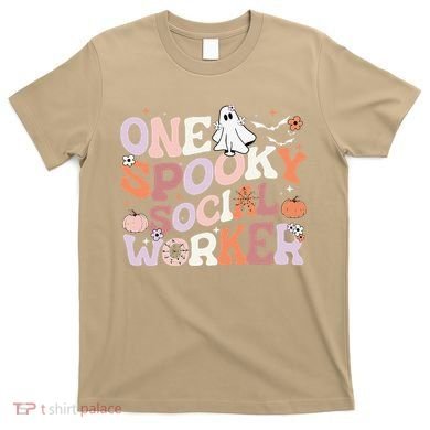 Cute One Spooky Social Worker Ghost Halloween T-Shirt