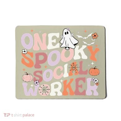 Cute One Spooky Social Worker Ghost Halloween Mousepad