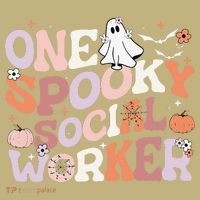 Cute One Spooky Social Worker Ghost Halloween Mousepad thumb 1
