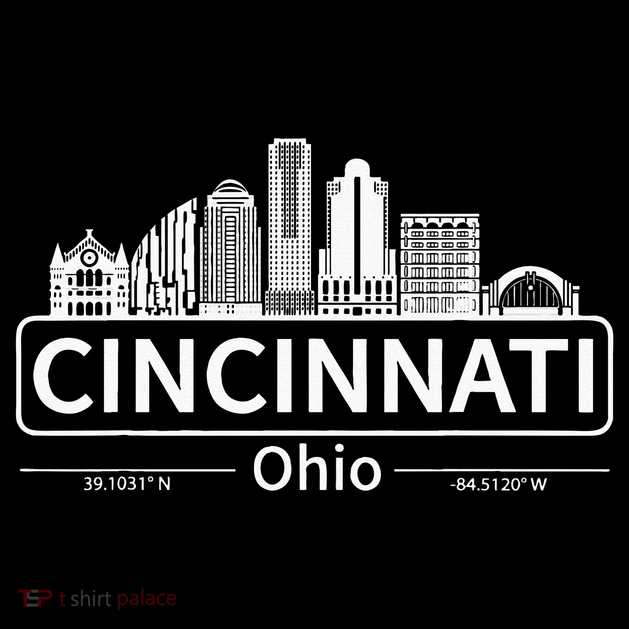 Cincinnati Ohio Skyline Travel To Cincinnati T-Shirt