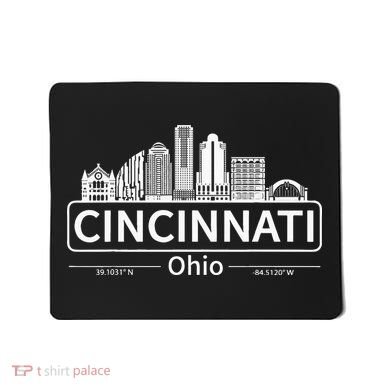 Cincinnati Ohio Skyline Travel To Cincinnati Mousepad
