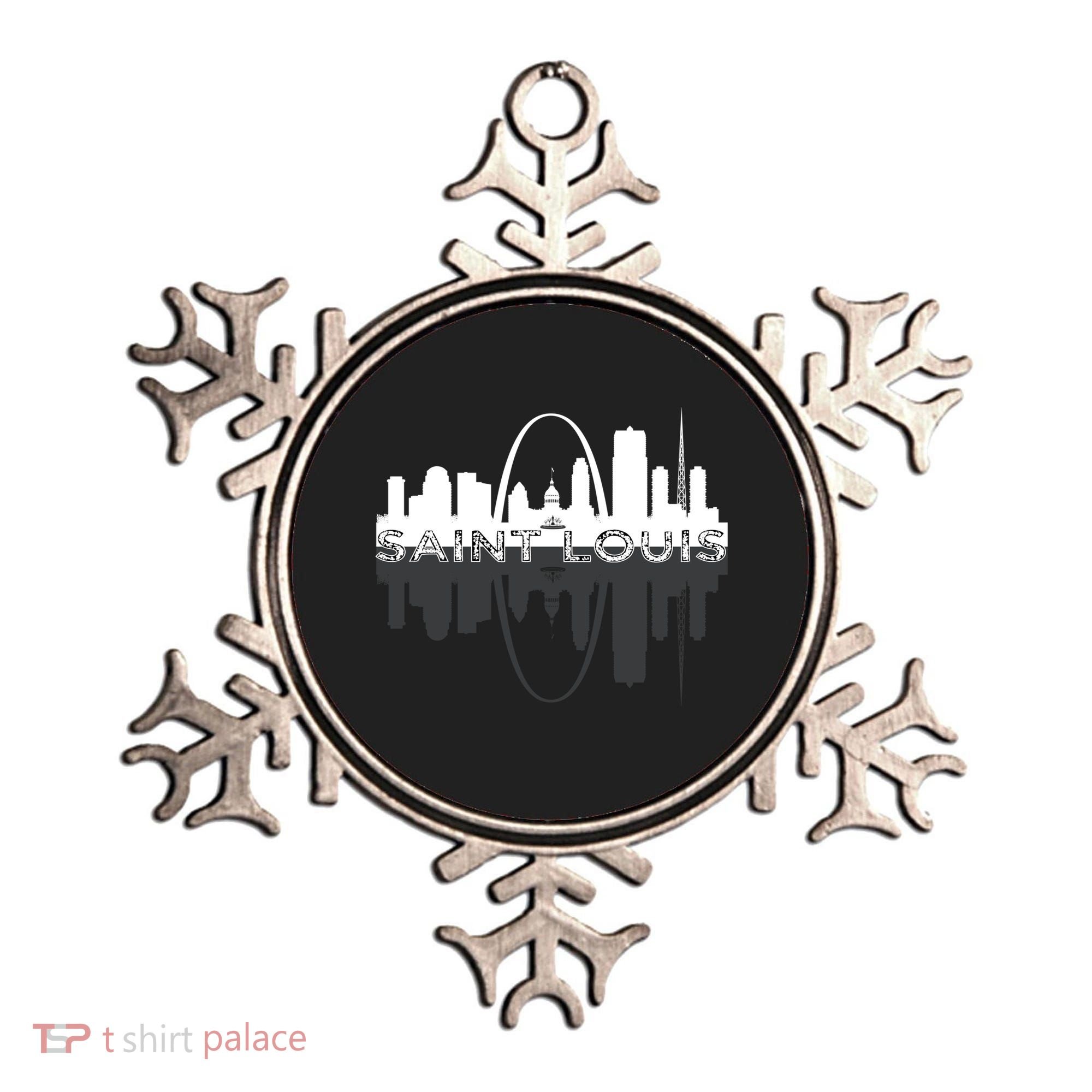 City of St Louis Missouri Skyline Art Gateway Arch Graphic Ornament