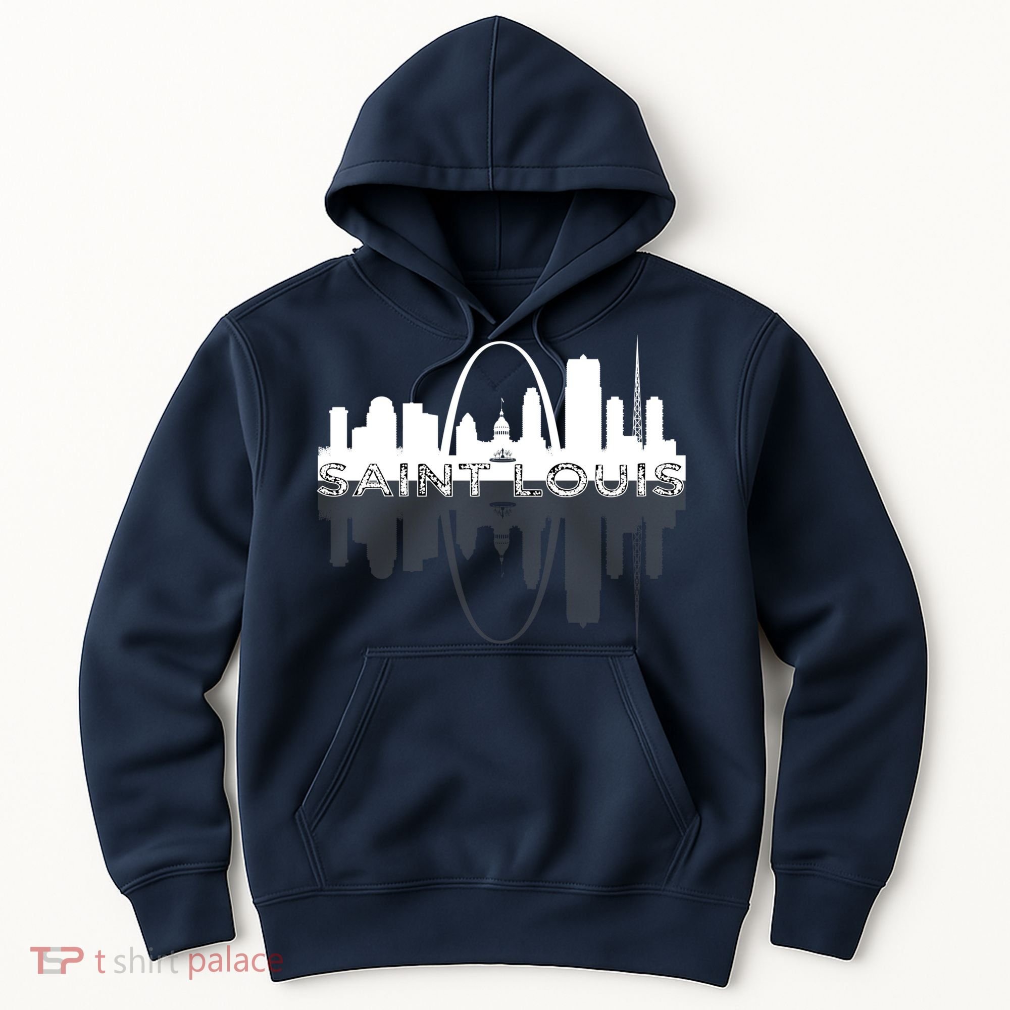 City of St Louis Missouri Skyline Art Gateway Arch Graphic Hoodie