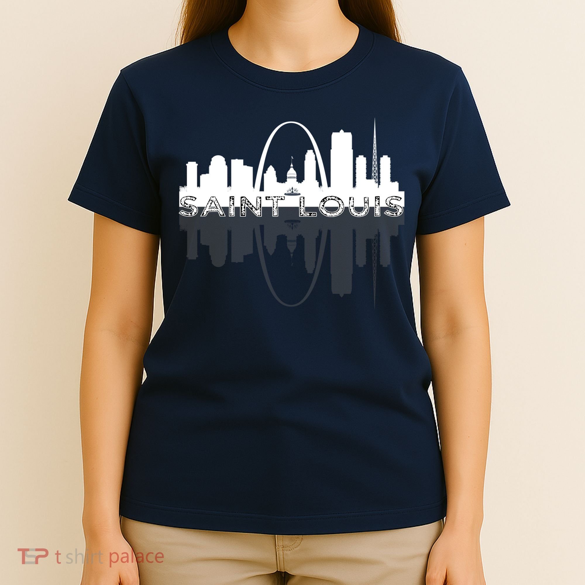 City of St Louis Missouri Skyline Art Gateway Arch Graphic T-Shirt