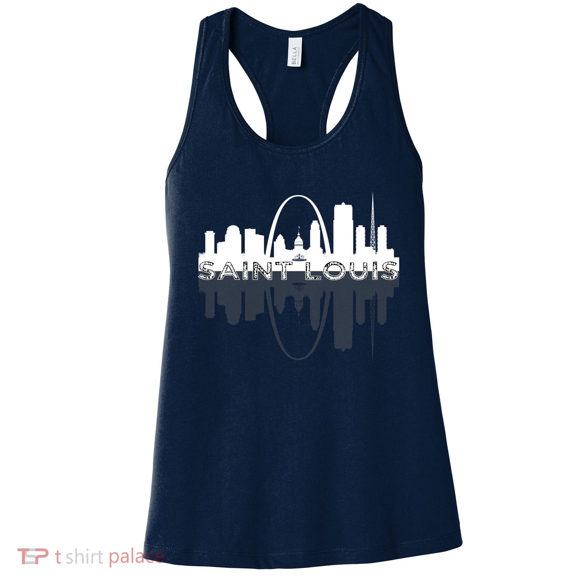 City of St Louis Missouri Skyline Art Gateway Arch Graphic Women's Tank Top