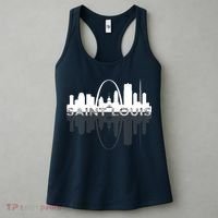 City of St Louis Missouri Skyline Art Gateway Arch Graphic Women's Tank Top thumb 3