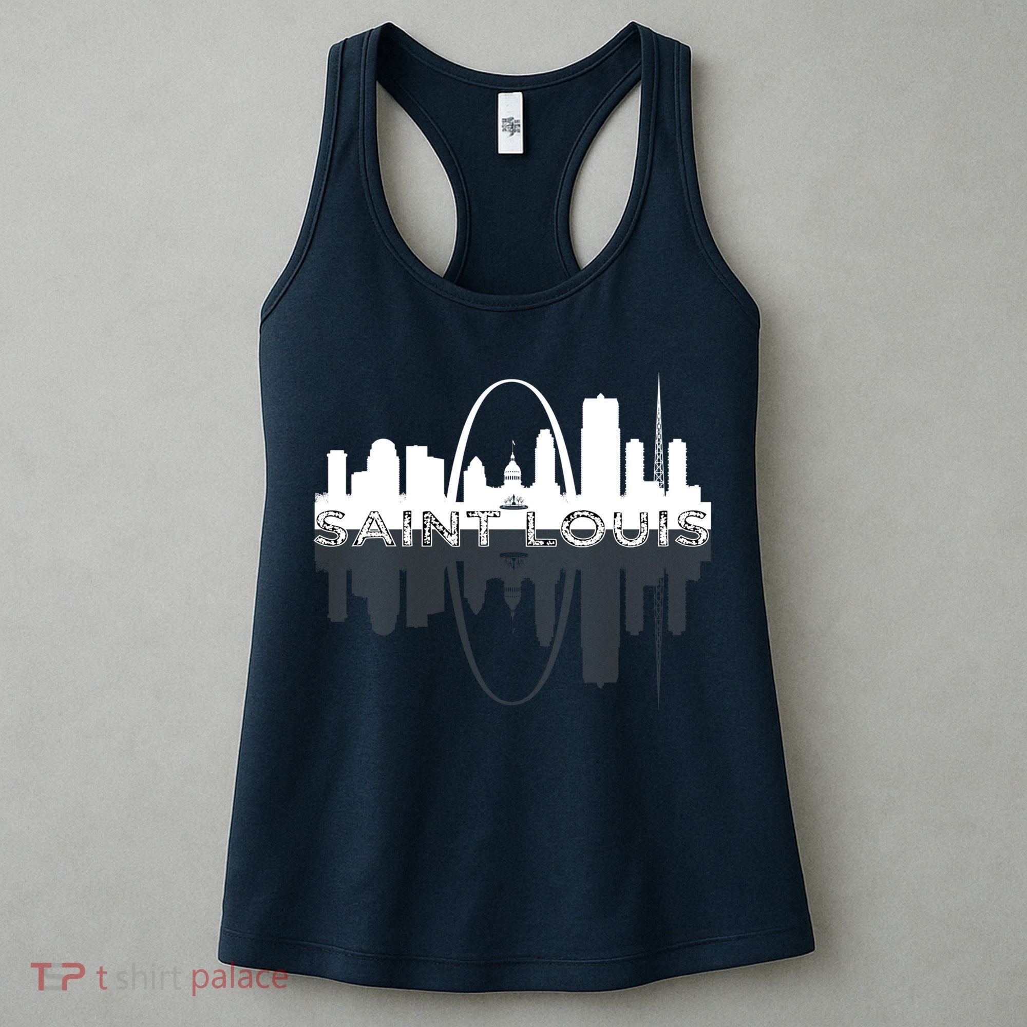 City of St Louis Missouri Skyline Art Gateway Arch Graphic Women's Tank Top