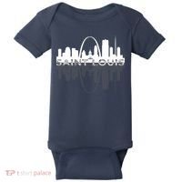 City of St Louis Missouri Skyline Art Gateway Arch Graphic Baby Bodysuit thumb 0