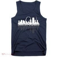 City of St Louis Missouri Skyline Art Gateway Arch Graphic Tank Top thumb 0