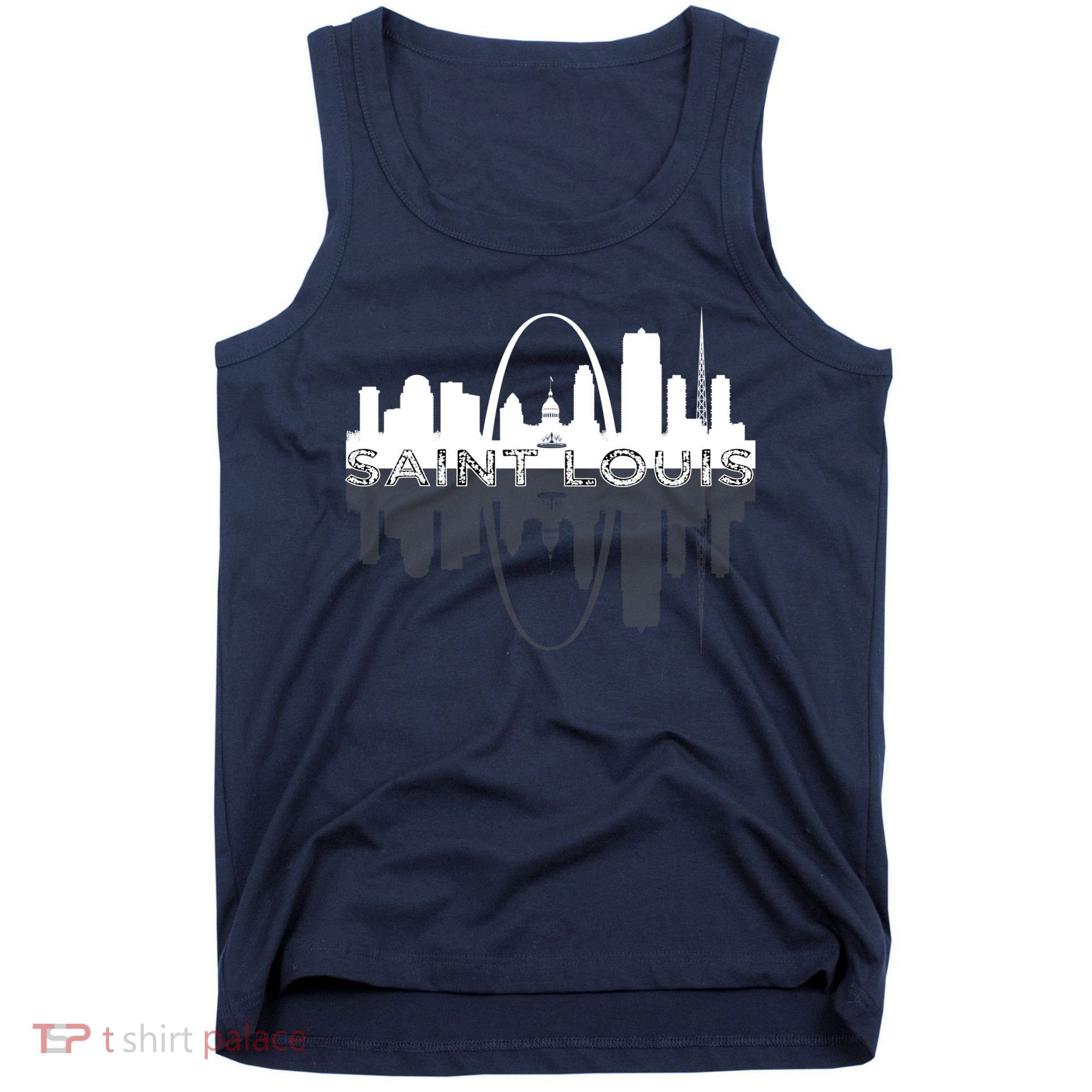 City of St Louis Missouri Skyline Art Gateway Arch Graphic Tank Top