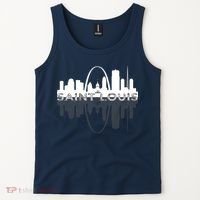 City of St Louis Missouri Skyline Art Gateway Arch Graphic Tank Top thumb 2