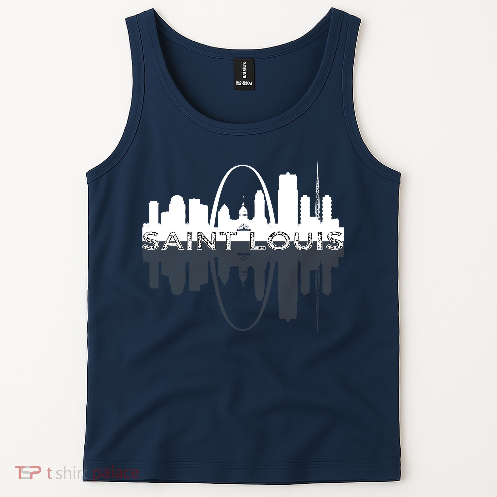 City of St Louis Missouri Skyline Art Gateway Arch Graphic Tank Top