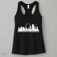 City Of St Louis Missouri Skyline Art Gateway Arch Women's Tank Top thumb 3