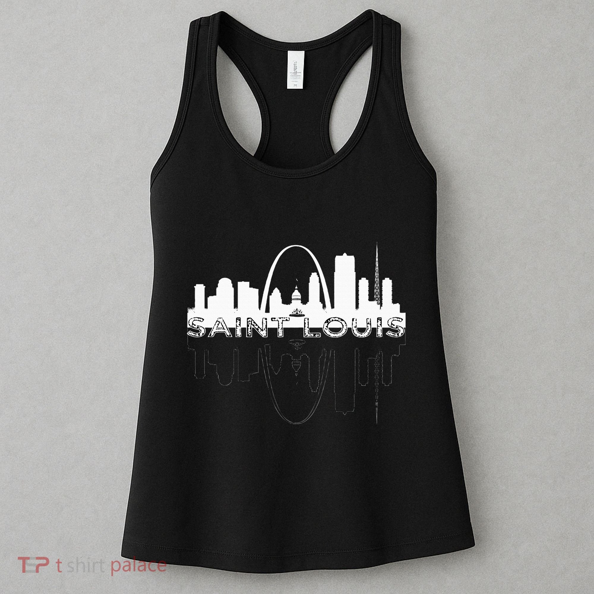 City Of St Louis Missouri Skyline Art Gateway Arch Women's Tank Top