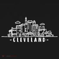 Cleveland Ohio Skyline USA-Made Doggie Bandana thumb 2