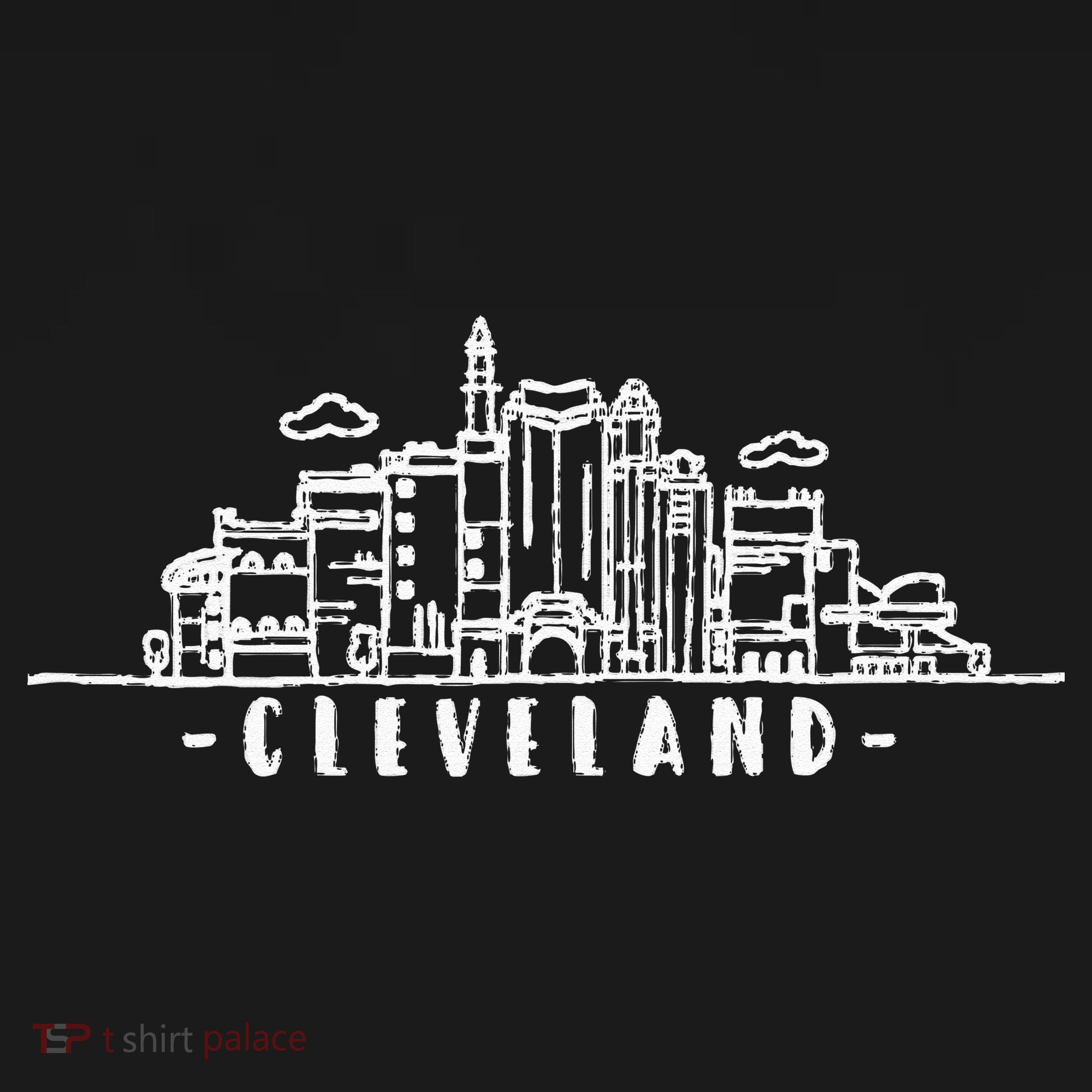 Cleveland Ohio Skyline USA-Made Doggie Bandana