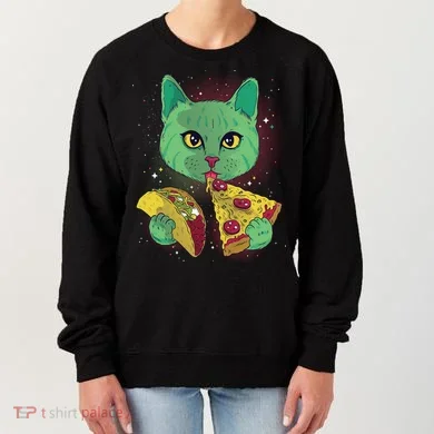Cosmic Pizza Taco Space Cat Women's Sweatshirt