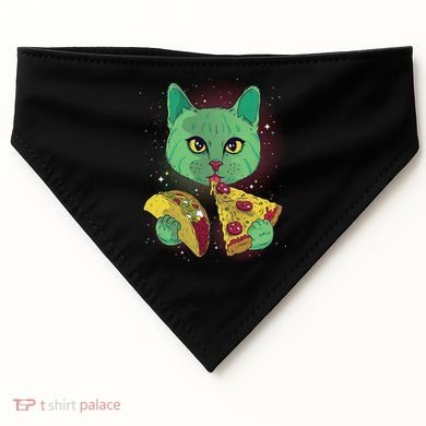 Cosmic Pizza Taco Space Cat USA-Made Doggie Bandana