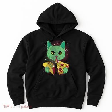 Cosmic Pizza Taco Space Cat Hoodie
