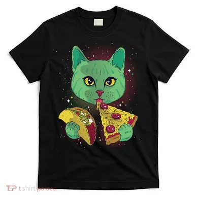 Cosmic Pizza Taco Space Cat T-Shirt