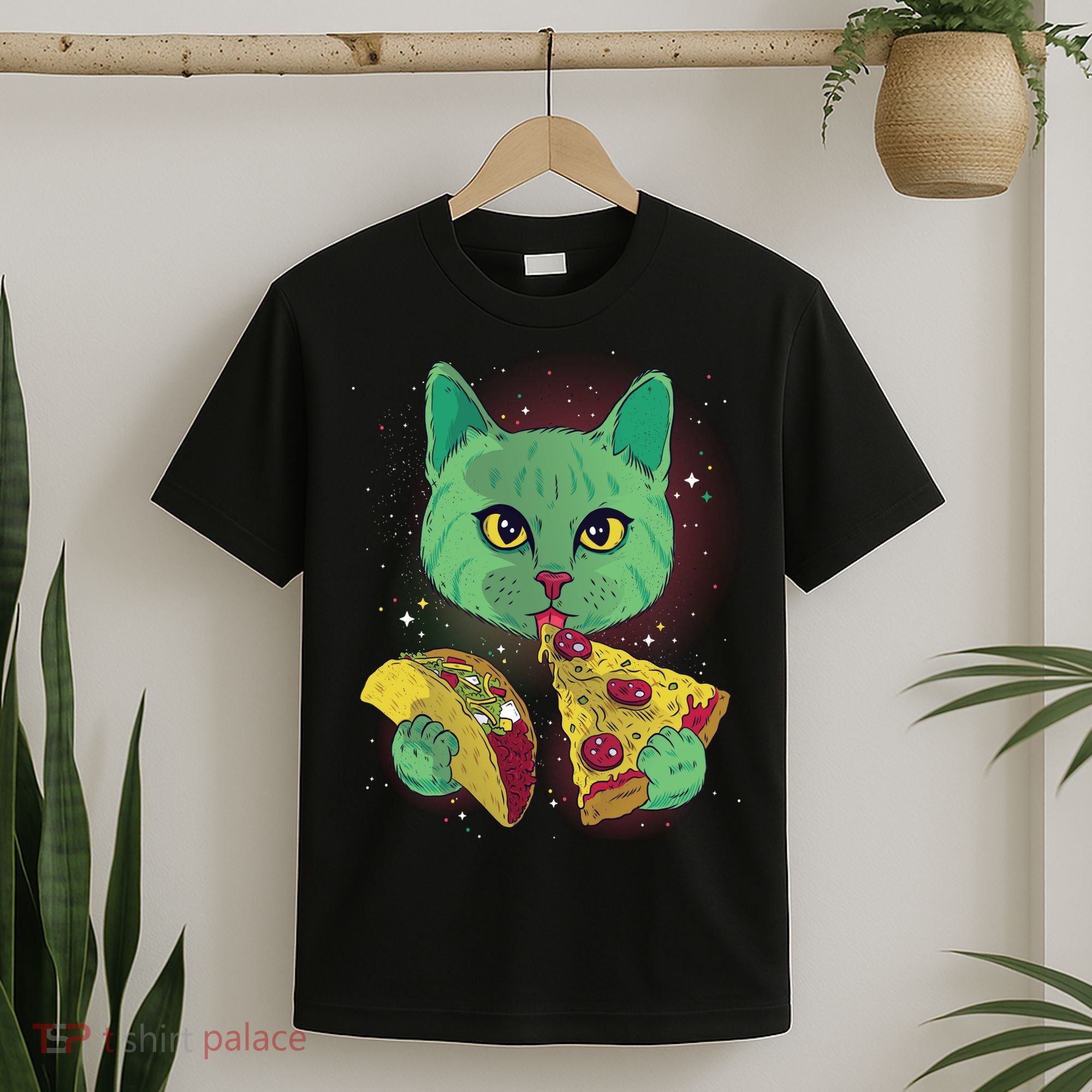 Cosmic Pizza Taco Space Cat T-Shirt