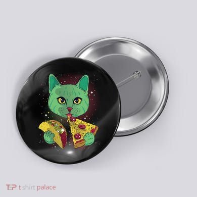 Cosmic Pizza Taco Space Cat Button