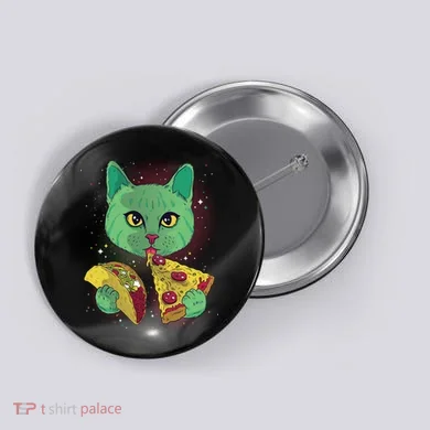 Cosmic Pizza Taco Space Cat Button