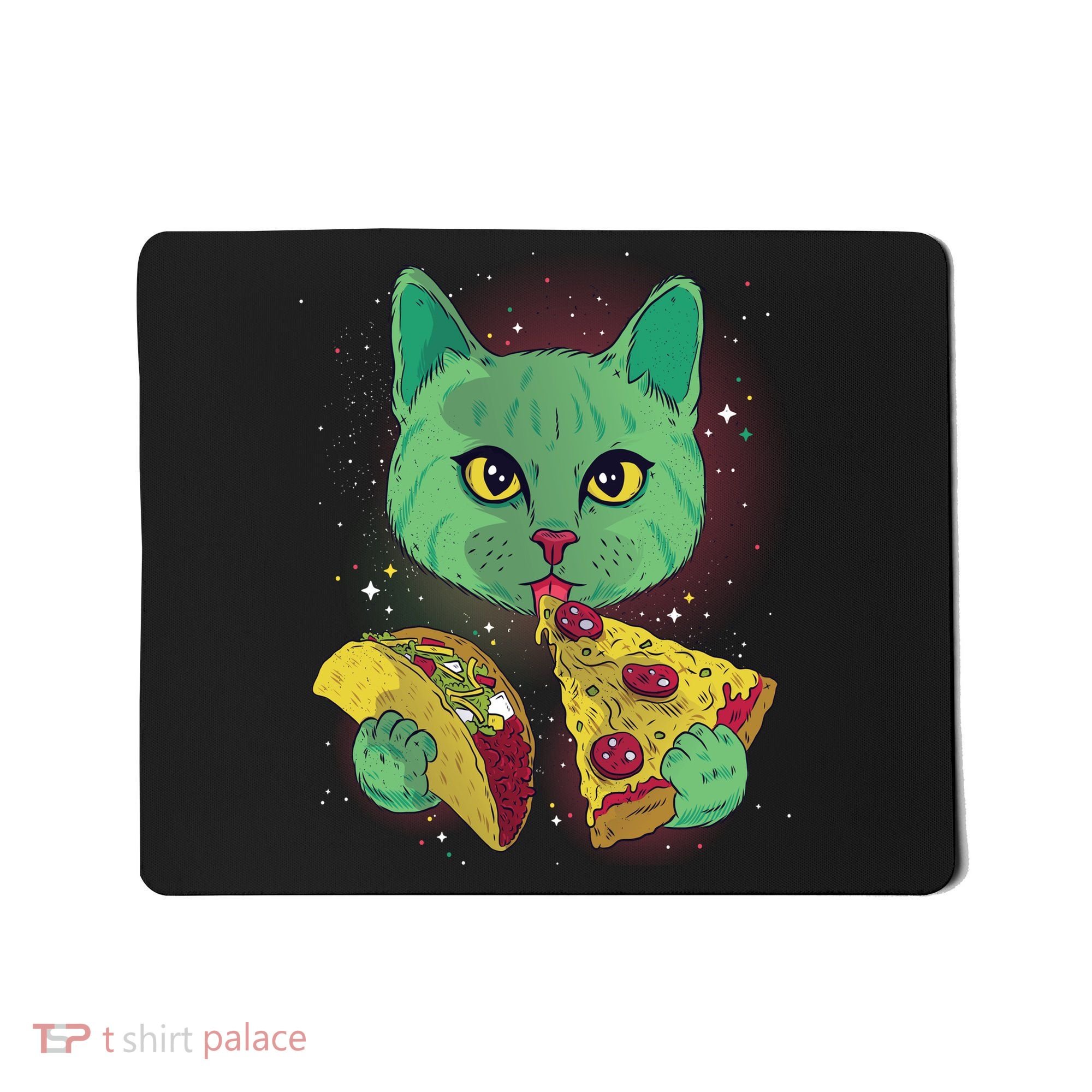 Cosmic Pizza Taco Space Cat Mousepad