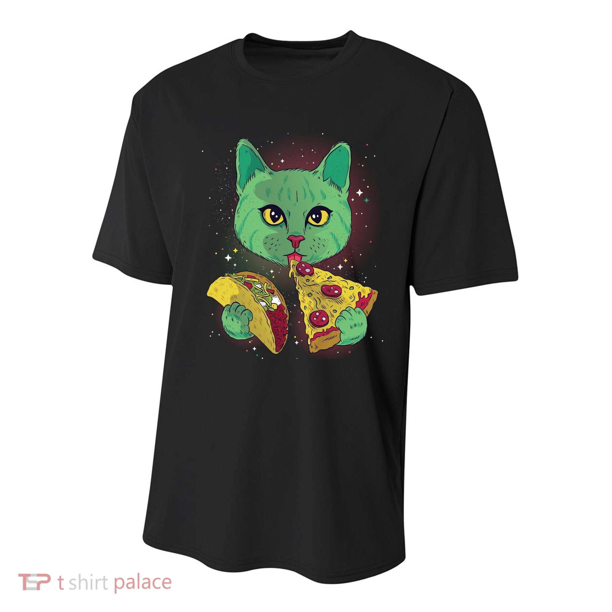 Cosmic Pizza Taco Space Cat Youth Performance Sprint T-Shirt