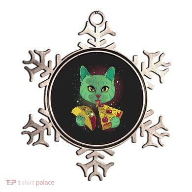Cosmic Pizza Taco Space Cat Ornament