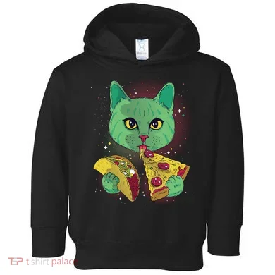 Cosmic Pizza Taco Space Cat Toddler Hoodie