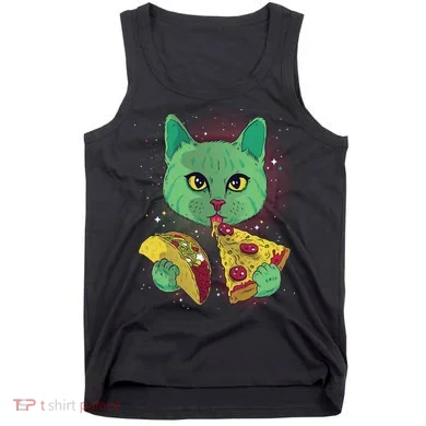 Cosmic Pizza Taco Space Cat Tank Top