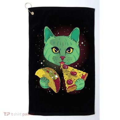 Cosmic Pizza Taco Space Cat Golf Towel
