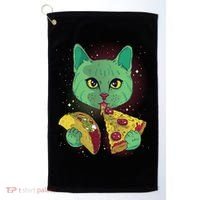 Cosmic Pizza Taco Space Cat Golf Towel thumb 0