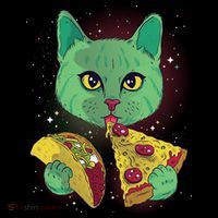 Cosmic Pizza Taco Space Cat Women's Long Sleeve Shirt thumb 2