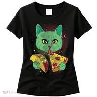 Cosmic Pizza Taco Space Cat Women's T-Shirt thumb 0