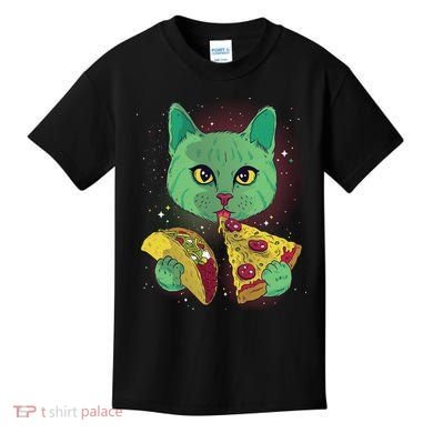 Cosmic Pizza Taco Space Cat Kids T-Shirt