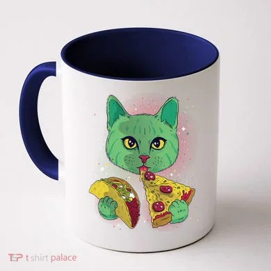 Cosmic Pizza Taco Space Cat Coffee Mug