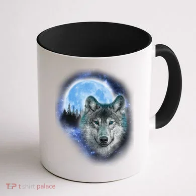 Cosmic Wolf Coffee Mug back