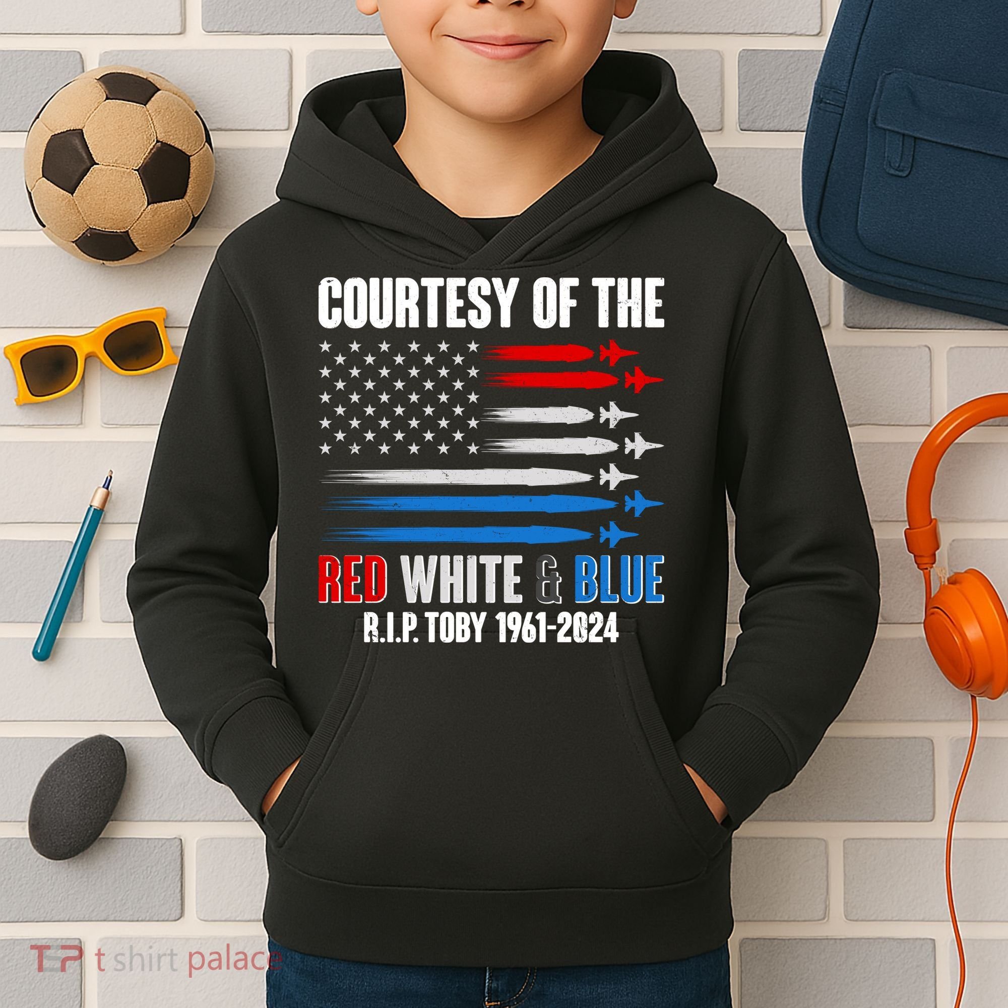 Courtesy Of The Red White And Blue Toby Tribute Kids Hoodie