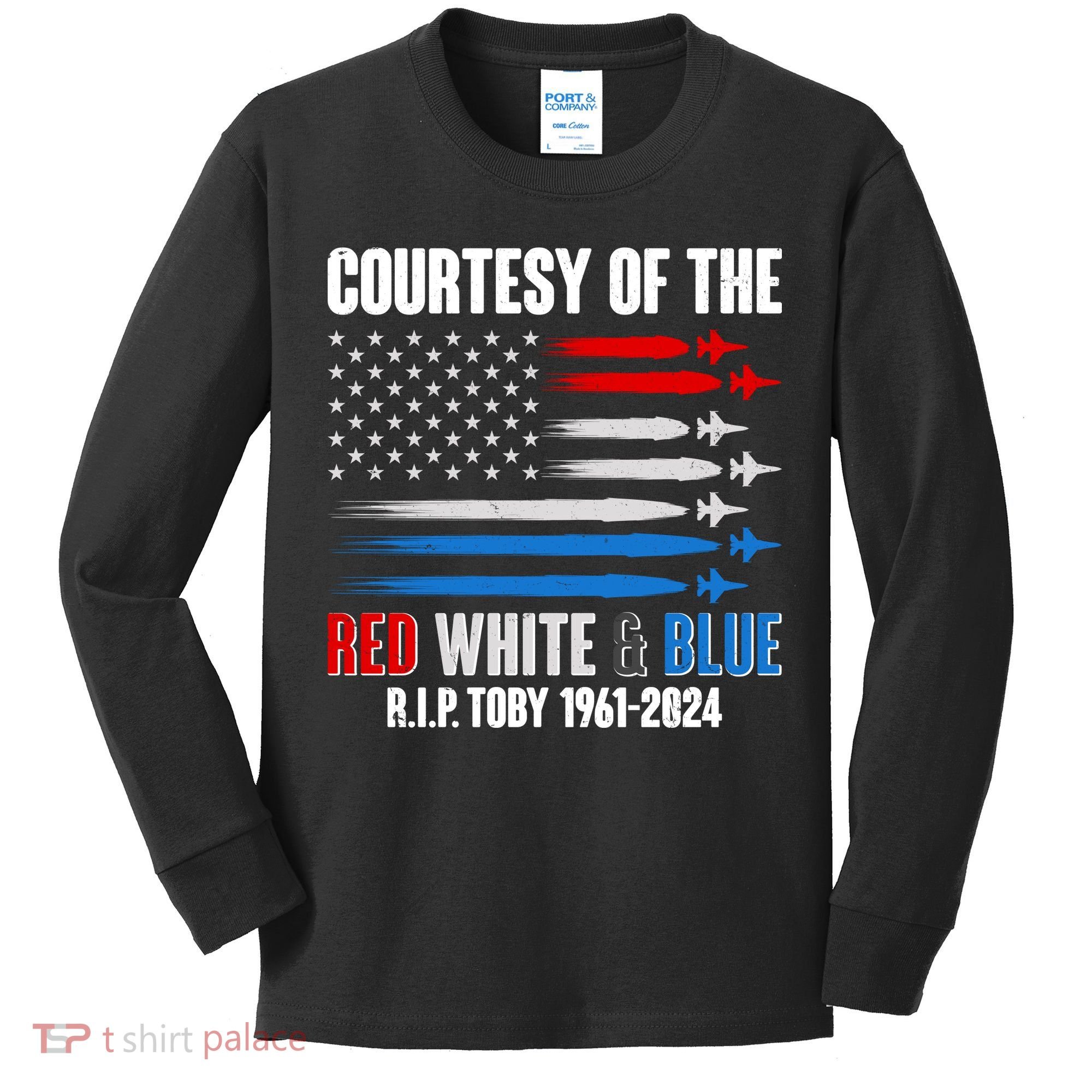 Courtesy Of The Red White And Blue Toby Tribute Kids Long Sleeve Shirt