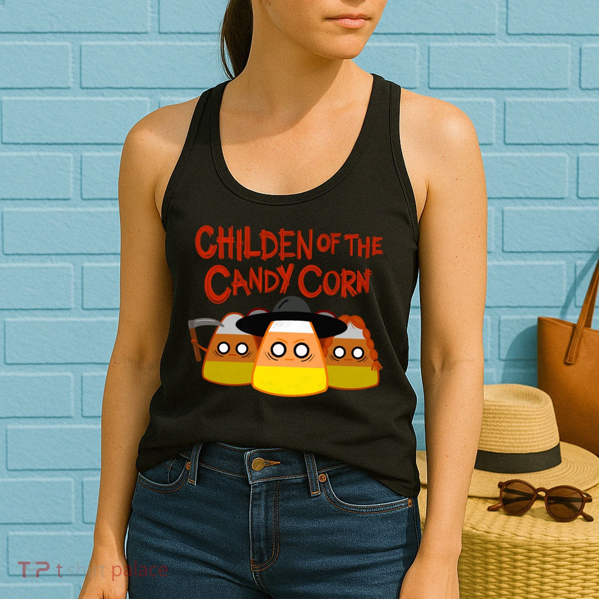 Children Of The Candy Corn Halloween Women's Tank Top