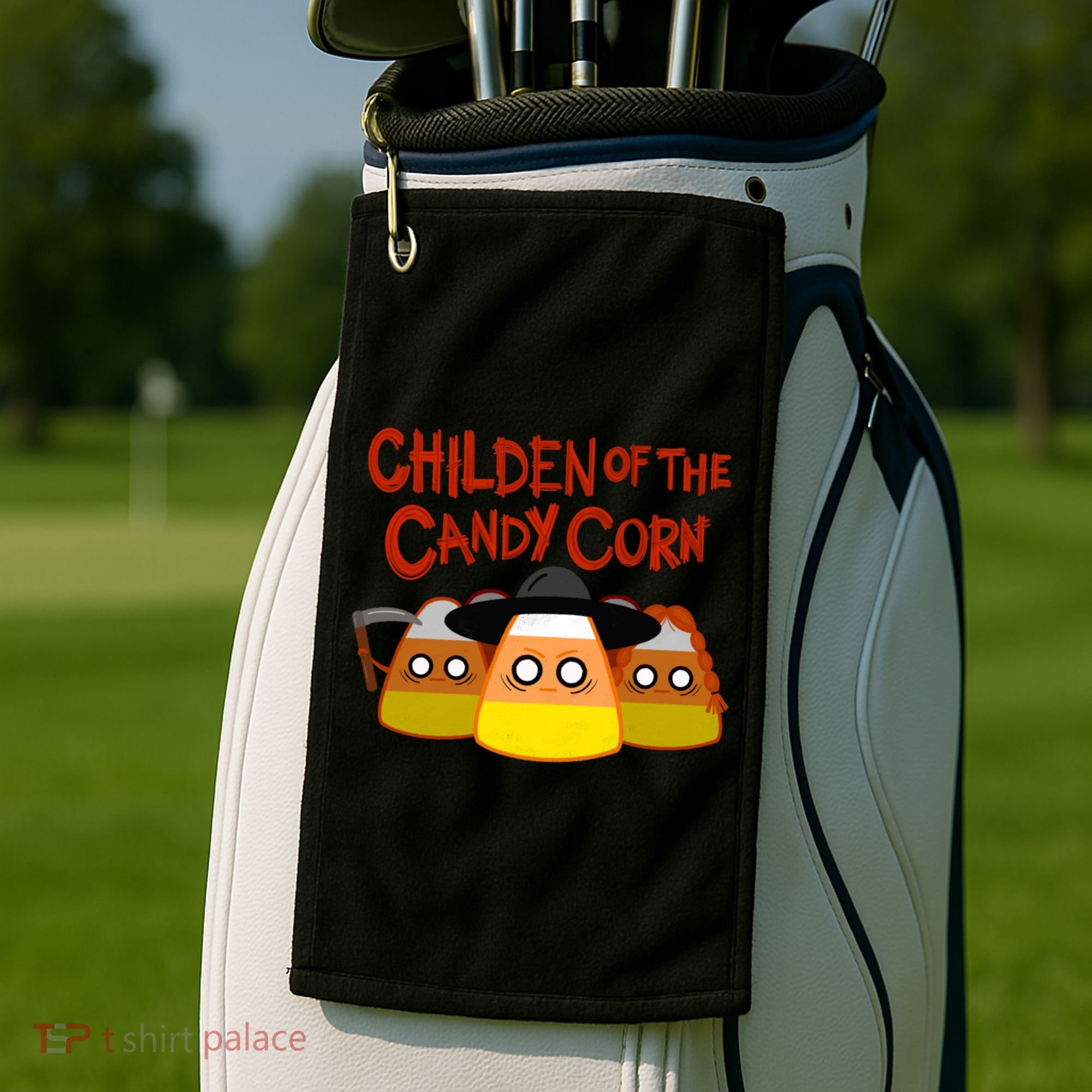 Children Of The Candy Corn Halloween Golf Towel