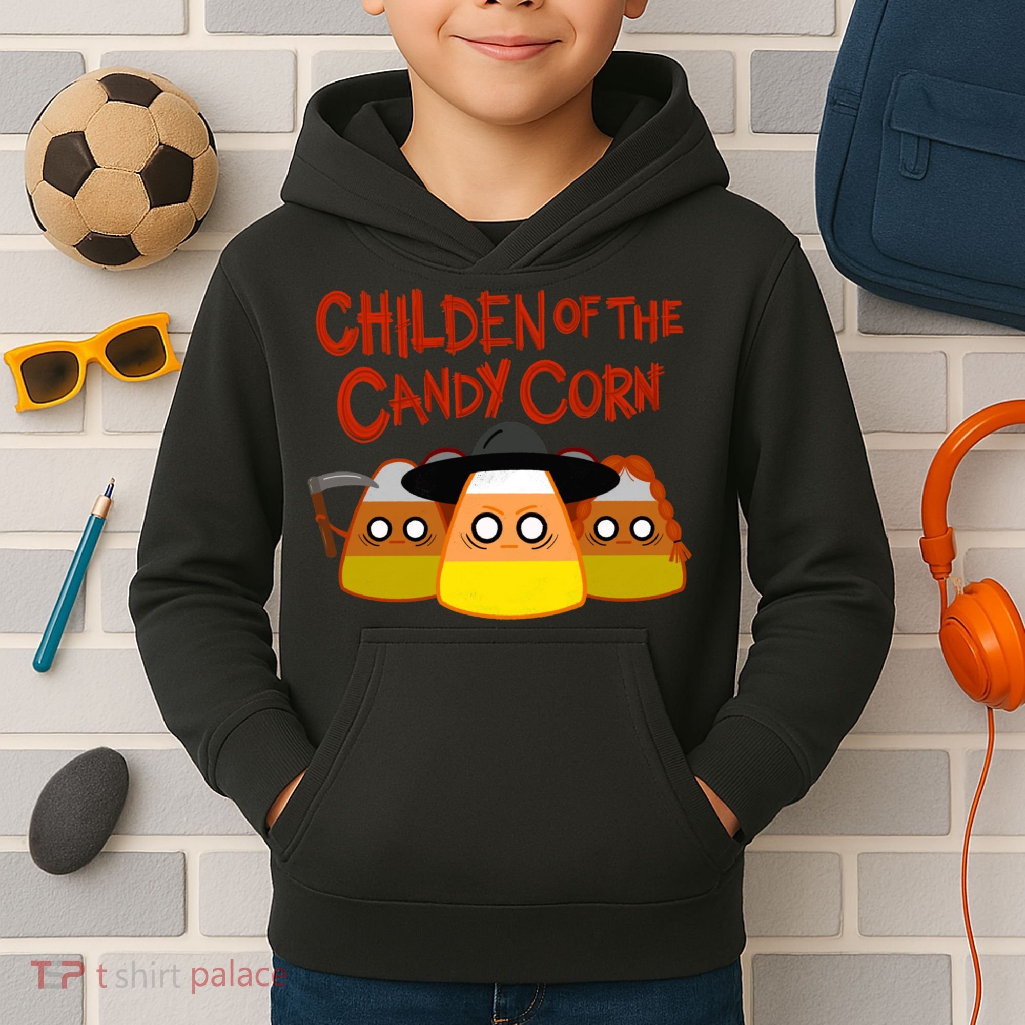 Children Of The Candy Corn Halloween Kids Hoodie
